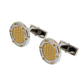 Roberto Cavalli Cufflinks Silver Color With Ip Gold Mid