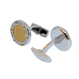 Roberto Cavalli Cufflinks Silver Color With Ip Gold Mid