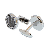Roberto Cavalli Cufflinks Silver Color With Gun Metal Mid - Blue Salon