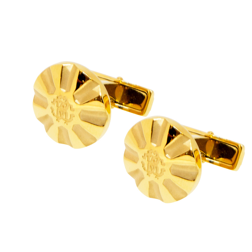 Roberto Cavalli Cufflinks Ip Gold With Logo Design Steel | Accessories | Cufflink | Cufflinks | Eid Gifts | EID2021 | GCC | Mens | SP | Spring Festival