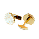 Roberto Cavalli Cufflinks Ip Gold With White Design