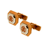 Roberto Cavalli Cufflinks Matte Ip Rosegold With Silver Color Mid