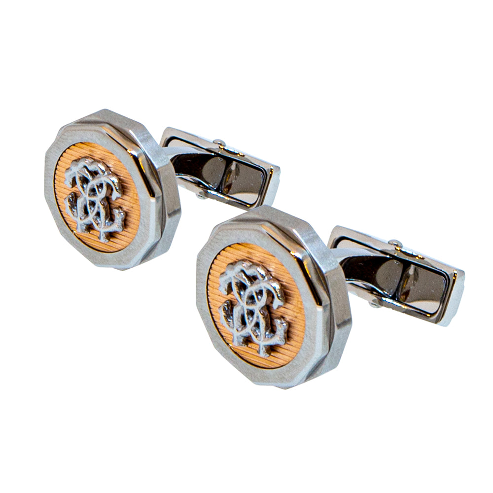 Roberto Cavalli Cufflinks Silver Color With Ip Rosegold Mid & Silver Color Logo | Accessories | Cufflink | Eid Gifts | EID2021 | GCC | Mens | SP