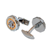 Roberto Cavalli Cufflinks Silver Color With Ip Rosegold Mid & Silver Color Logo