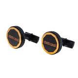 ازرار روبرتو كافالي أسود غير لامع مع شكل دائري بلون ذهبي وردي، 