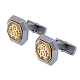 Roberto Cavalli Cufflinks Matte Silver Color With Ip Rosegold Mid