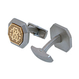 Roberto Cavalli Cufflinks Matte Silver Color With Ip Rosegold Mid