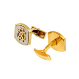 Roberto Cavalli Cufflinks Ip Gold With Silver Color Mid & Ip Gold Logo