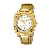 Roberto Cavalli Ladies Watch Golden Color Leather Strap Case & Dial With Diamond