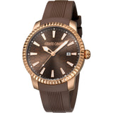 Roberto Cavalli Men's Watch With Brown Silicon Strap