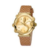 ساعة روبرتو كافالي نسائية  باللون الذهبي الوردي