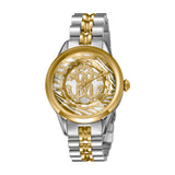 Roberto Cavalli Ladies Watch 2 Tone Metal Bracelet With Animal Printed Dial - Blue Salon