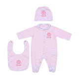 Roberto Cavalli Kids New Born Baby Girl's Set Sleepsuit, Hat & Bib