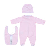 Roberto Cavalli Kids New Born Baby Girl's Set Sleepsuit, Hat & Bib