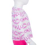 Roberto Cavalli White & Lilac T-Shirt Ls
