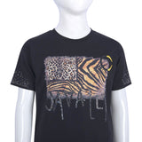 Roberto Cavalli Black & Coffee & Nude T-Shirt