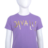Roberto Cavalli Black/Lilac  & Gold T-Shirt