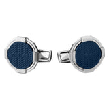 Roberto Cavalli Silver Color Cufflinks with Blue Center