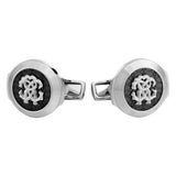 Roberto Cavalli Two Tone Silver & Black Color Cufflinks