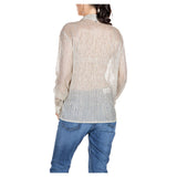 Replay Women's Shirt in Tulle With Lurex Platinum
