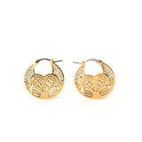 Rochas Ladies Fashion Accessories Earrings Full Gold Plated With Stone And Round Design