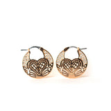 Rochas Ladies Fashion Accessories Earrings Full Rosegold Plated With Stone Round Design