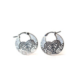 Rochas Ladies Fashion Accessories Earrings Full Stainless Steel Silver With Stone Round Design