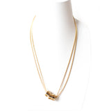 Rochas Ladies Fashion Accessories Necklace Gold Double Chain With Round Pendant