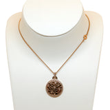 Rochas Necklace Ip Rosegold With Round Pendat /Stone