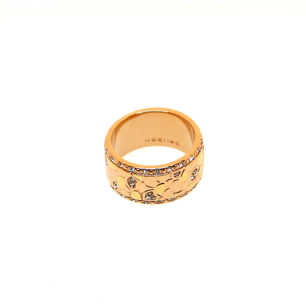 Rochas Ring Ip Rosegold Color With Stones & Design –