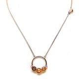 Rochas Necklace SS Chain & Rosegold Plated Pendant