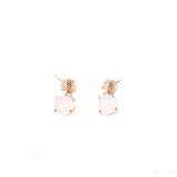 Fere Milano Earrings Ip Rose Gold With Light Purple Stone