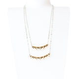 Ferre Milano Necklace Silver Color & Ip Gold With Stone