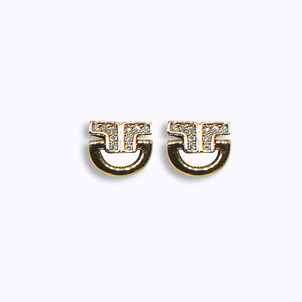 Ferre Milano Earrings Ip Gold With Stone