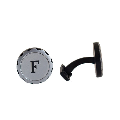 Ferre Milano Cufflinks Black & Silver Color Face Matt Finish