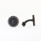 Ferre Milano Cufflinks Black Matt Finish With Gray Lining On The Face
