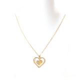 Ferre Milano Necklace Ip Gold With Stone Heart Design