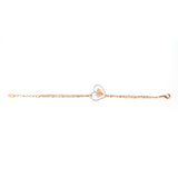 Ferre Milano Bracelet Silver Color & Ip Rose Gold With Stone Heart Design