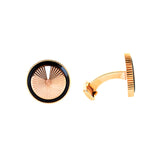 ازرار فري ميلانو بلون ذهبي وردي، مع خطوط سوداء على الواجهة