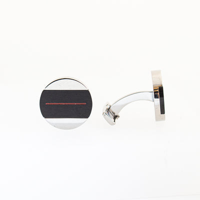 Ferre Milano Cufflinks Silver Color With Black Ceramic Face