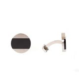 Ferre Milano Cufflinks Silver Color With Black Ceramic Face