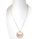 Ferre Milano Necklace Ip Rosegold With Stone Butterfly Design