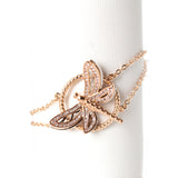 عقد فري ميلانو بلون ذهبي وردي، مع فلاشة داخل اطار دائري