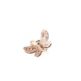 Ferre Milano Ring Ip Rosegold & Silver Color With Stone Butterfly Design