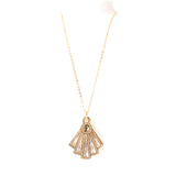 Ferre Milano Necklace Ip Gold With Stone & Mop On Pendant