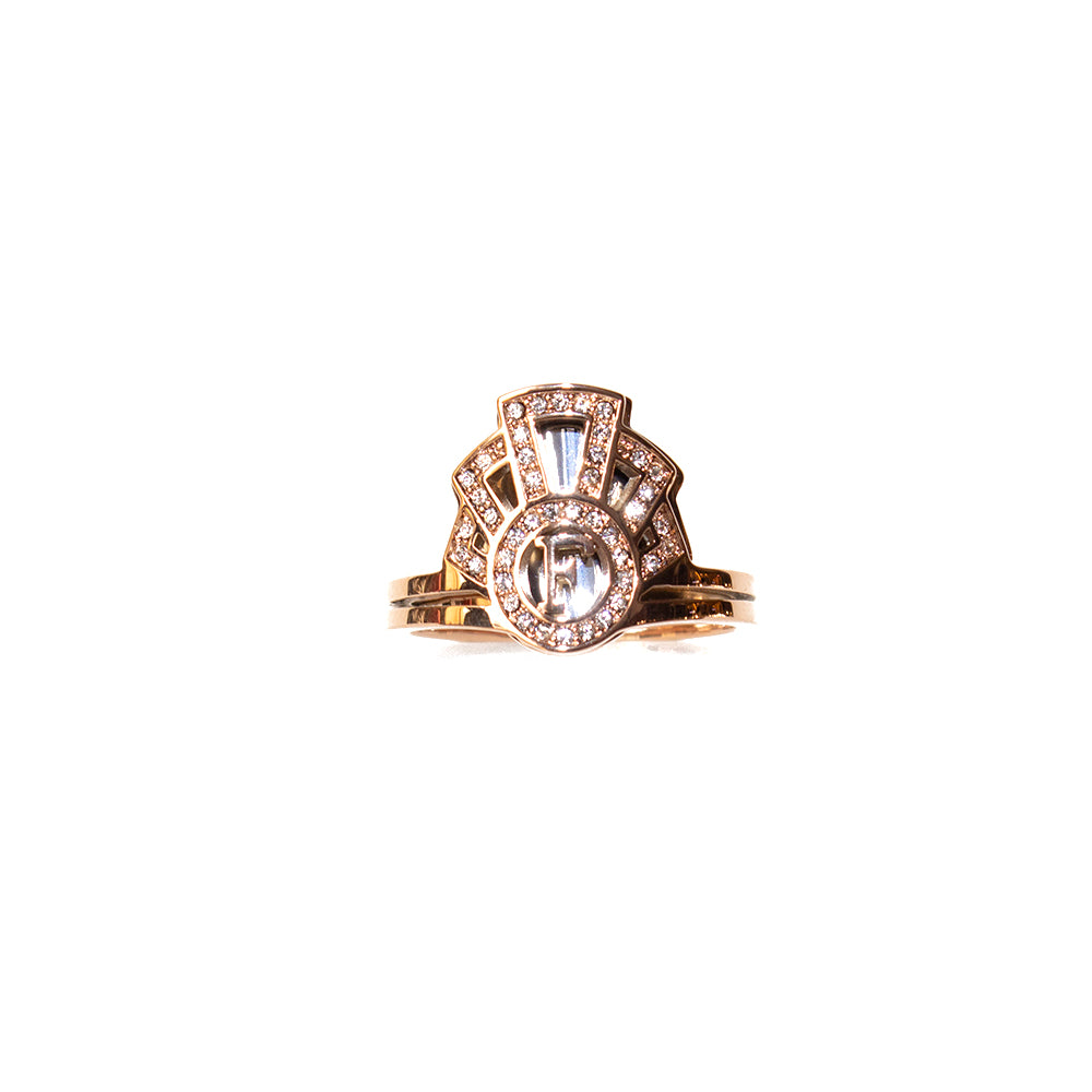 Ferre Milano Ring Ip Rosegold With Stone & Brand Logo On Top | GCC | Ring | SP | Women Rings | Womens Ferre Milano Ring Ip Rosegold With Stone & Brand Logo On Top | GCC | Ring | SP | Women Rings | Womens
