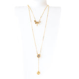 Ferre Milano Necklace Ip Gold With Stone Butterfly Design