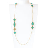 Ferre Milano Necklace Ip Gold With Green Stone