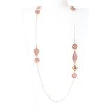 Ferre Milano Necklace Ip Rosegold With Light Pink Stone