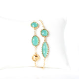 Ferre Milano Bracelet Ip Gold With Green Stone